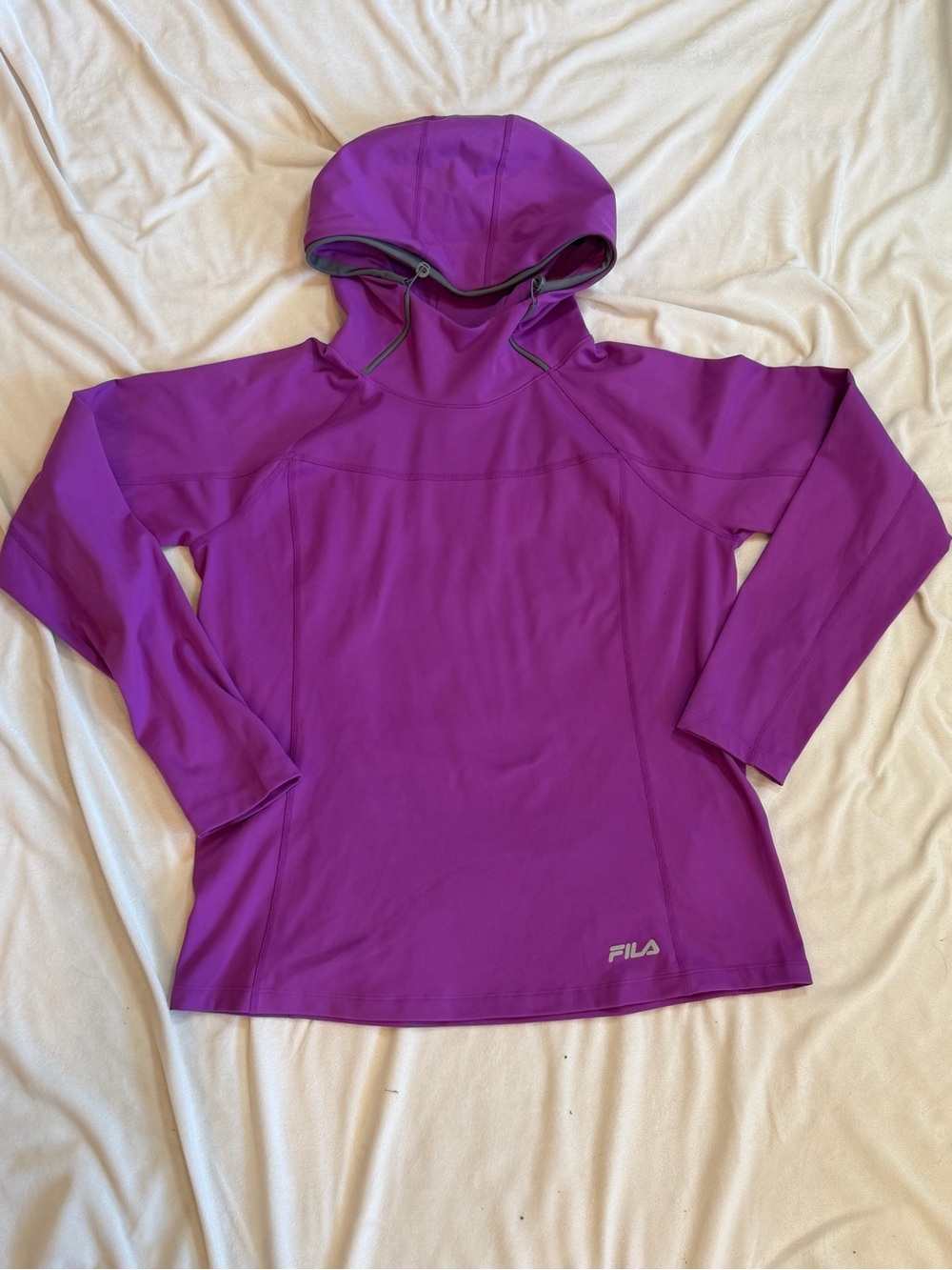 Fila Purple Hooded Long Sleeve Top